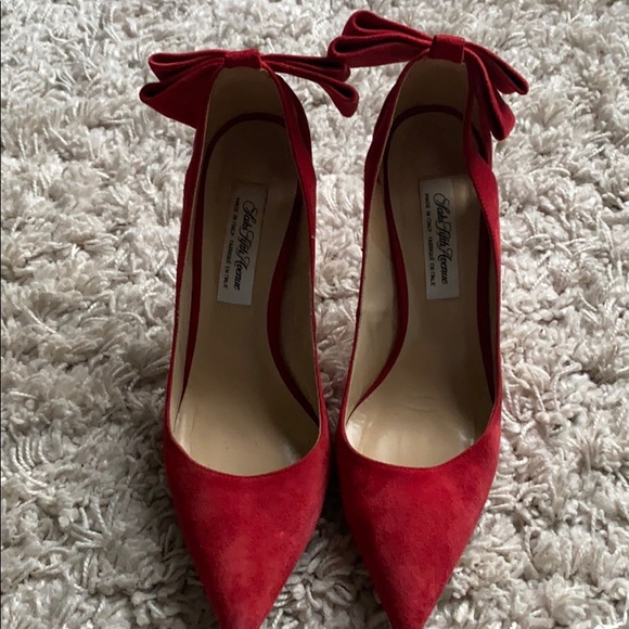 SAKS FIFTH AVENUE Red pumps  size 8 - Picture 2 of 12